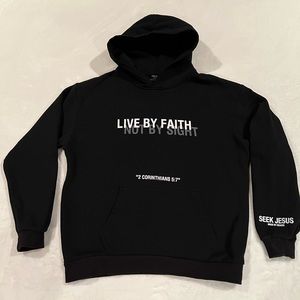 Seek Jesus Black Hoodie “Live By Faith”